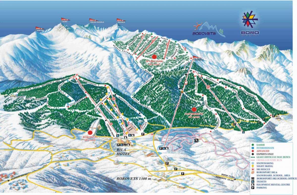 Bulgaria ski kartta