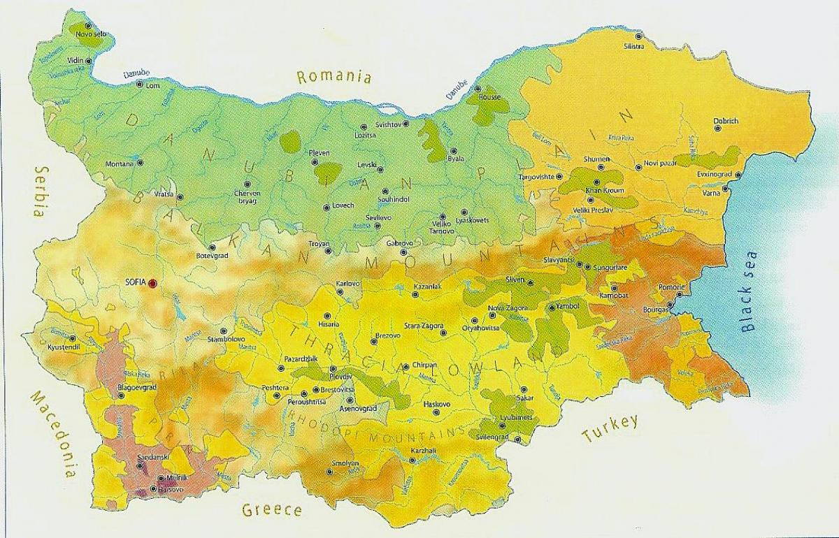 kartta Bulgarian ilmasto