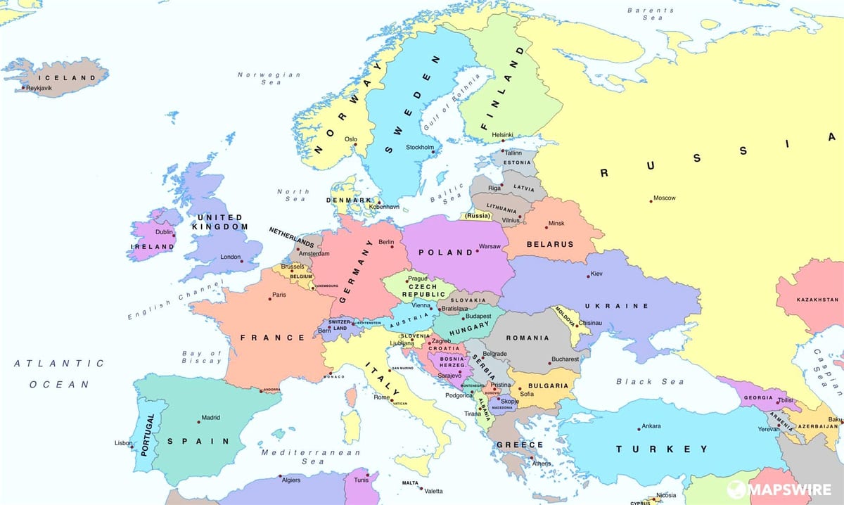 euroopan kartta osoittaa Bulgaria