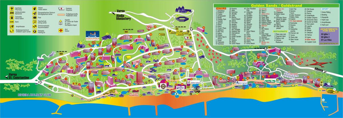 golden beach Bulgaria kartta