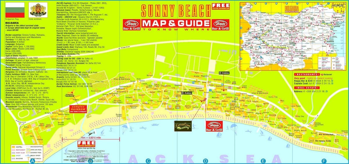 turisti kartta sunny beach Bulgaria