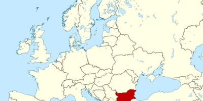 Maailman kartta osoittaa Bulgaria