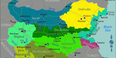 Kartta Bulgaria lentokentät