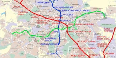 Kartta Bulgarian metro