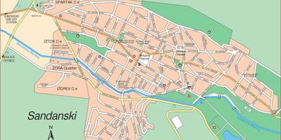 Kartta sandanski, Bulgaria