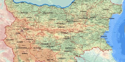 Kartta yksityiskohtainen kartta Bulgarian